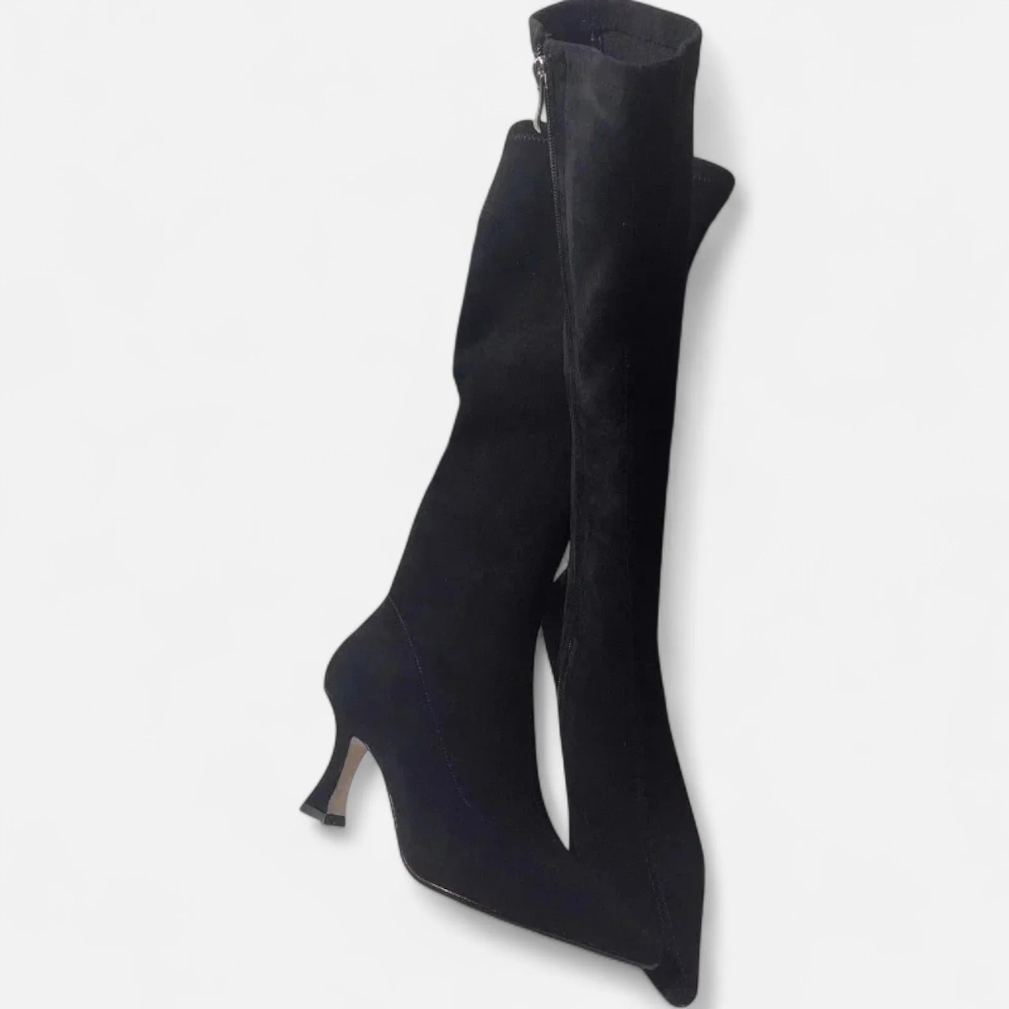 Women’s Suede Thigh-High Heeled Boots